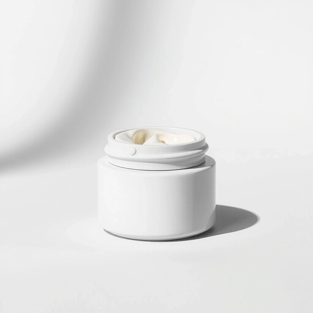 Moisturizer jar with water droplets